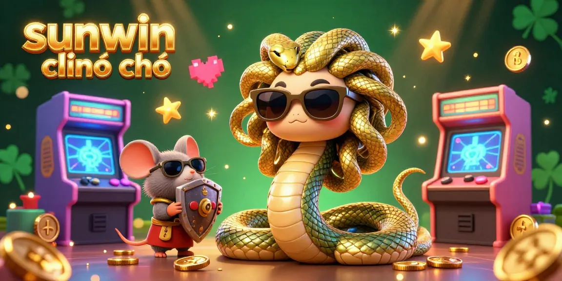 Spin and win with sunwin chính chủ in a vibrant casino-themed 3D scene featuring mythical characters and game elements.